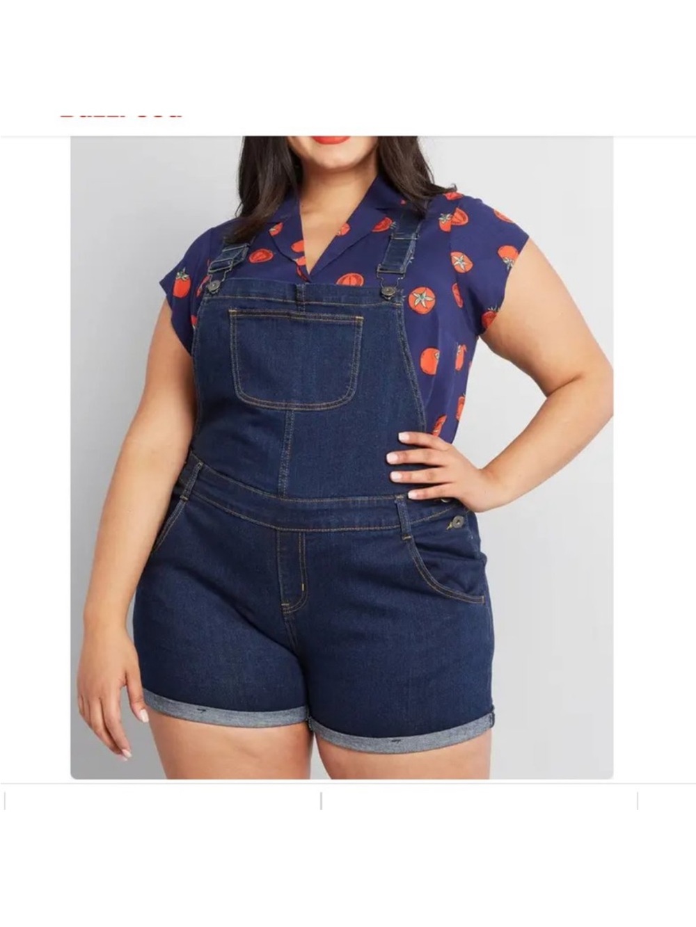 ModCloth Dark Wash Denim Short Overalls